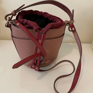 Elegant Burgundy and Pink Bucket Bag